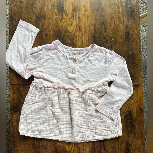 Grayson Collective violet peasant top girls size 4 ruched pastel boho fall - Picture 2 of 5